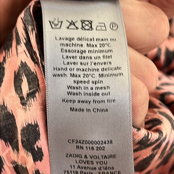 Zadig & Voltaire Tink Squeleton Leopard
Logo Silk Shirt Blouse - Picture 12 of 14